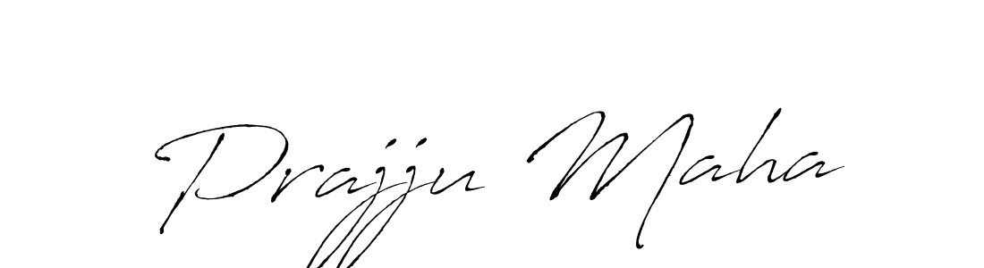 How to make Prajju Maha name signature. Use Antro_Vectra style for creating short signs online. This is the latest handwritten sign. Prajju Maha signature style 6 images and pictures png