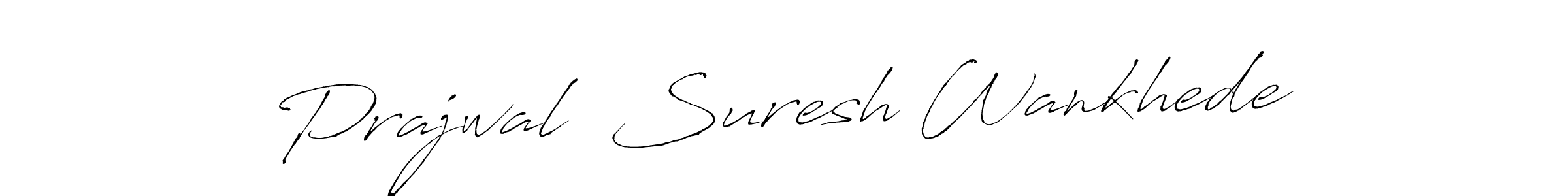 How to make Prajwal  Suresh Wankhede name signature. Use Antro_Vectra style for creating short signs online. This is the latest handwritten sign. Prajwal  Suresh Wankhede signature style 6 images and pictures png