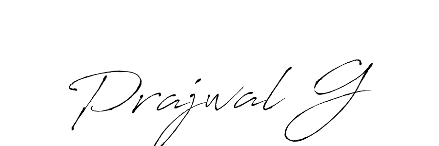 How to make Prajwal G name signature. Use Antro_Vectra style for creating short signs online. This is the latest handwritten sign. Prajwal G signature style 6 images and pictures png