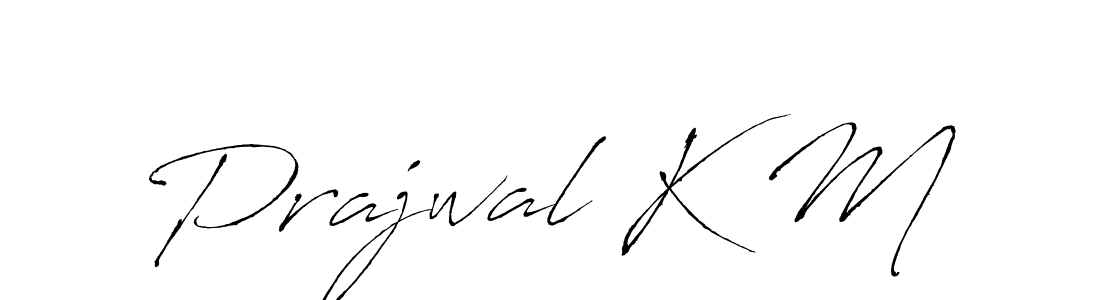 How to make Prajwal K M signature? Antro_Vectra is a professional autograph style. Create handwritten signature for Prajwal K M name. Prajwal K M signature style 6 images and pictures png