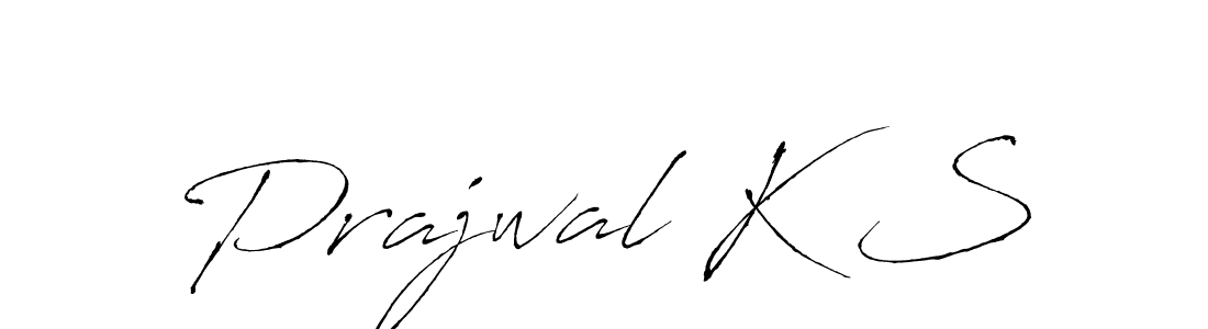 Make a beautiful signature design for name Prajwal K S. With this signature (Antro_Vectra) style, you can create a handwritten signature for free. Prajwal K S signature style 6 images and pictures png