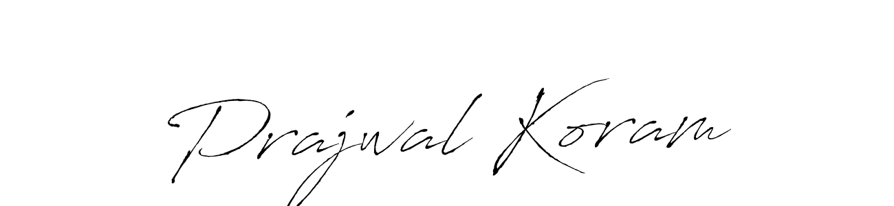 Also we have Prajwal Koram name is the best signature style. Create professional handwritten signature collection using Antro_Vectra autograph style. Prajwal Koram signature style 6 images and pictures png