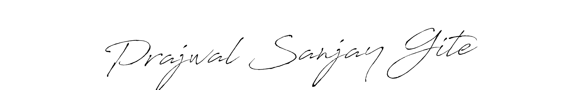 Make a beautiful signature design for name Prajwal Sanjay Gite. With this signature (Antro_Vectra) style, you can create a handwritten signature for free. Prajwal Sanjay Gite signature style 6 images and pictures png