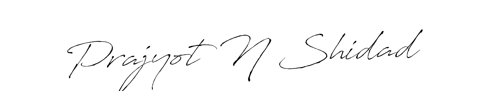 How to make Prajyot N Shidad name signature. Use Antro_Vectra style for creating short signs online. This is the latest handwritten sign. Prajyot N Shidad signature style 6 images and pictures png