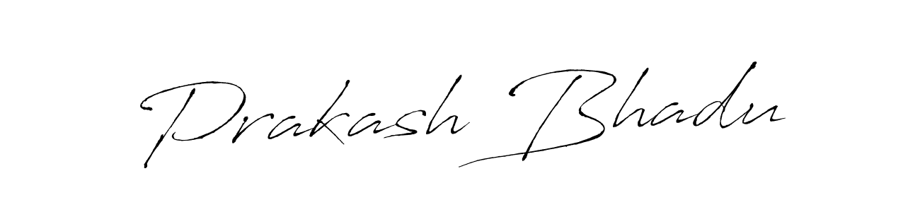 Prakash Bhadu stylish signature style. Best Handwritten Sign (Antro_Vectra) for my name. Handwritten Signature Collection Ideas for my name Prakash Bhadu. Prakash Bhadu signature style 6 images and pictures png