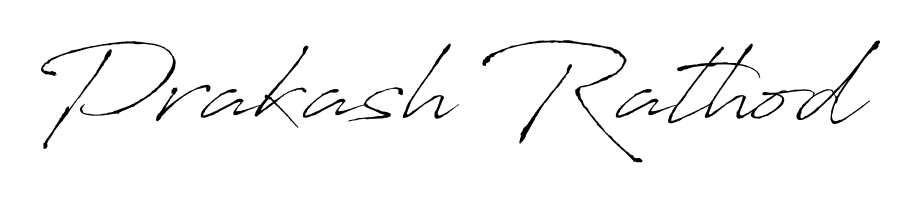 A timeless handwritten aesthetic for Prakash Rathod. The Antro_Vectra font gives your signature a handcrafted feel with natural curves. Prakash Rathod signature style 6 images and pictures png
