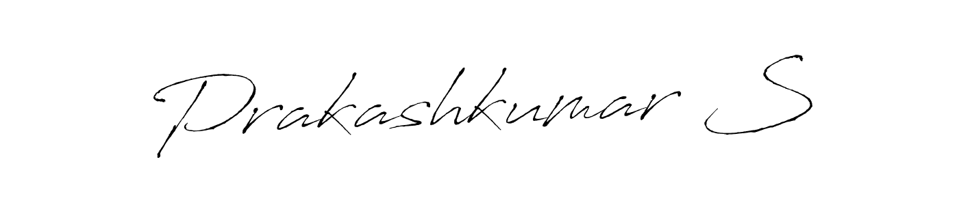 The best way (Antro_Vectra) to make a short signature is to pick only two or three words in your name. The name Prakashkumar S include a total of six letters. For converting this name. Prakashkumar S signature style 6 images and pictures png