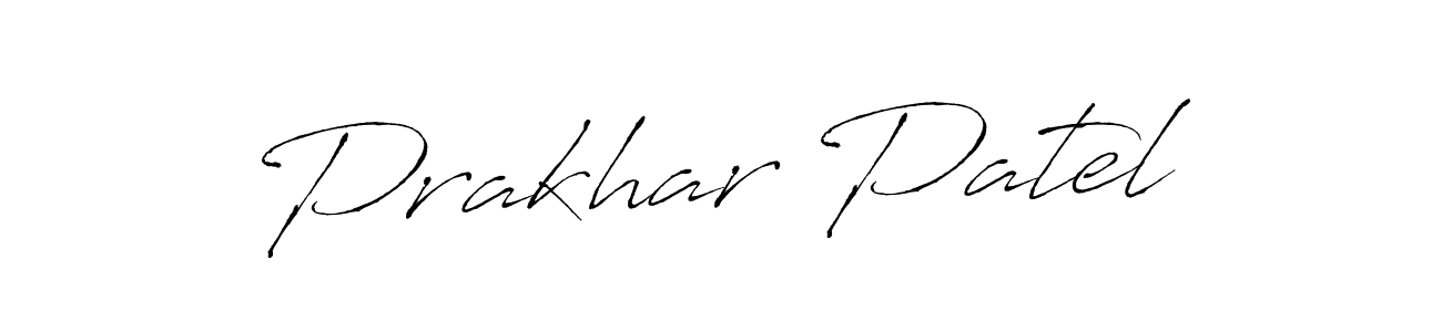 Make a beautiful signature design for name Prakhar Patel. With this signature (Antro_Vectra) style, you can create a handwritten signature for free. Prakhar Patel signature style 6 images and pictures png