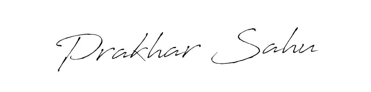 How to make Prakhar Sahu name signature. Use Antro_Vectra style for creating short signs online. This is the latest handwritten sign. Prakhar Sahu signature style 6 images and pictures png