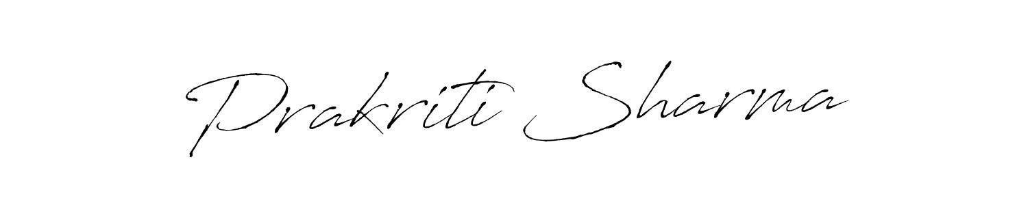 Make a beautiful signature design for name Prakriti Sharma. With this signature (Antro_Vectra) style, you can create a handwritten signature for free. Prakriti Sharma signature style 6 images and pictures png