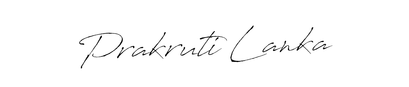 Create a beautiful signature design for name Prakruti Lanka. With this signature (Antro_Vectra) fonts, you can make a handwritten signature for free. Prakruti Lanka signature style 6 images and pictures png