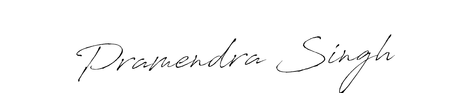 How to make Pramendra Singh name signature. Use Antro_Vectra style for creating short signs online. This is the latest handwritten sign. Pramendra Singh signature style 6 images and pictures png