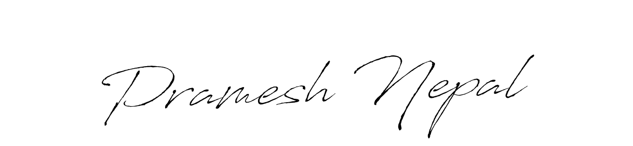 Create a beautiful signature design for name Pramesh Nepal. With this signature (Antro_Vectra) fonts, you can make a handwritten signature for free. Pramesh Nepal signature style 6 images and pictures png