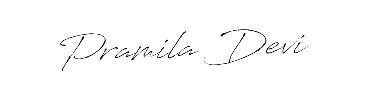 How to make Pramila Devi name signature. Use Antro_Vectra style for creating short signs online. This is the latest handwritten sign. Pramila Devi signature style 6 images and pictures png