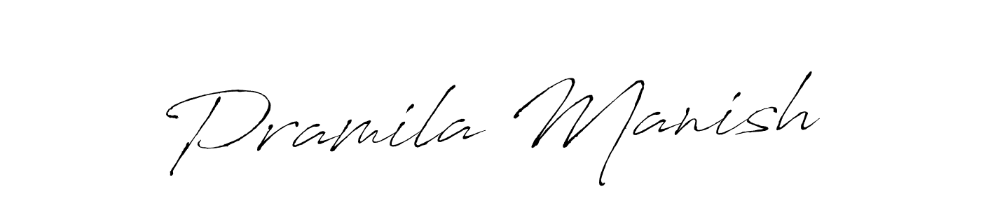 Pramila Manish stylish signature style. Best Handwritten Sign (Antro_Vectra) for my name. Handwritten Signature Collection Ideas for my name Pramila Manish. Pramila Manish signature style 6 images and pictures png