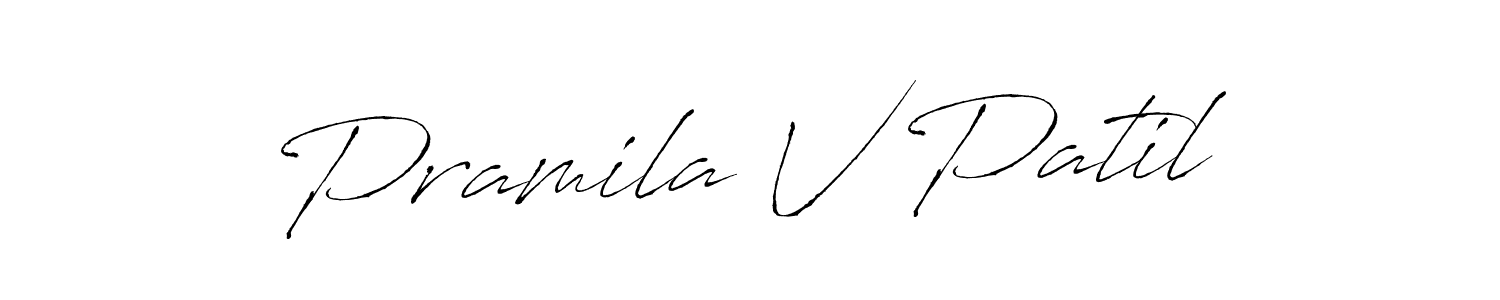 How to make Pramila V Patil name signature. Use Antro_Vectra style for creating short signs online. This is the latest handwritten sign. Pramila V Patil signature style 6 images and pictures png