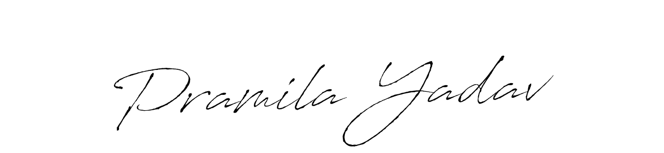 Make a beautiful signature design for name Pramila Yadav. With this signature (Antro_Vectra) style, you can create a handwritten signature for free. Pramila Yadav signature style 6 images and pictures png