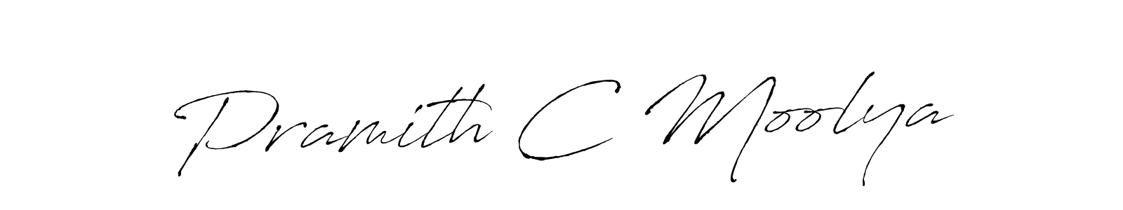 Design your own signature with our free online signature maker. With this signature software, you can create a handwritten (Antro_Vectra) signature for name Pramith C Moolya. Pramith C Moolya signature style 6 images and pictures png