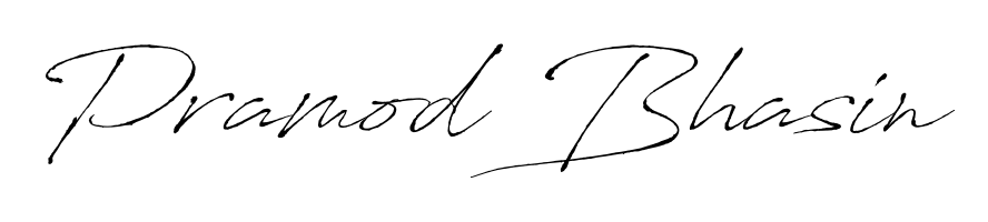 Elevate your brand with a stunning Pramod Bhasin eSignature. The Antro_Vectra style provides a balanced, flowing aesthetic for everyday signing. Pramod Bhasin signature style 6 images and pictures png