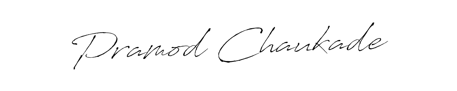 How to make Pramod Chaukade name signature. Use Antro_Vectra style for creating short signs online. This is the latest handwritten sign. Pramod Chaukade signature style 6 images and pictures png