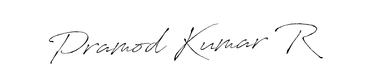 How to make Pramod Kumar R name signature. Use Antro_Vectra style for creating short signs online. This is the latest handwritten sign. Pramod Kumar R signature style 6 images and pictures png