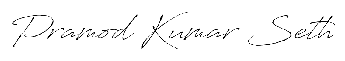 Personalize your online presence with Pramod Kumar Seth signature rendered in elegant Antro_Vectra font. Great for website footers and blogs. Pramod Kumar Seth signature style 6 images and pictures png