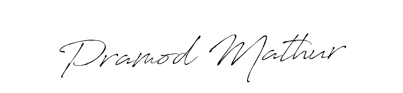 Antro_Vectra is a professional signature style that is perfect for those who want to add a touch of class to their signature. It is also a great choice for those who want to make their signature more unique. Get Pramod Mathur name to fancy signature for free. Pramod Mathur signature style 6 images and pictures png