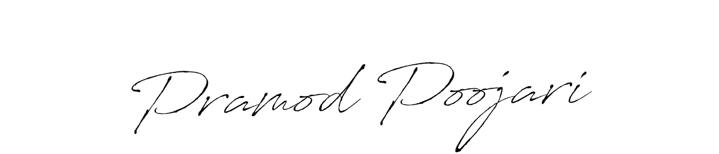 Pramod Poojari stylish signature style. Best Handwritten Sign (Antro_Vectra) for my name. Handwritten Signature Collection Ideas for my name Pramod Poojari. Pramod Poojari signature style 6 images and pictures png