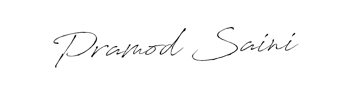 Make a beautiful signature design for name Pramod Saini. With this signature (Antro_Vectra) style, you can create a handwritten signature for free. Pramod Saini signature style 6 images and pictures png