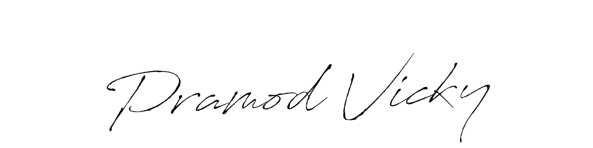 Make a beautiful signature design for name Pramod Vicky. With this signature (Antro_Vectra) style, you can create a handwritten signature for free. Pramod Vicky signature style 6 images and pictures png