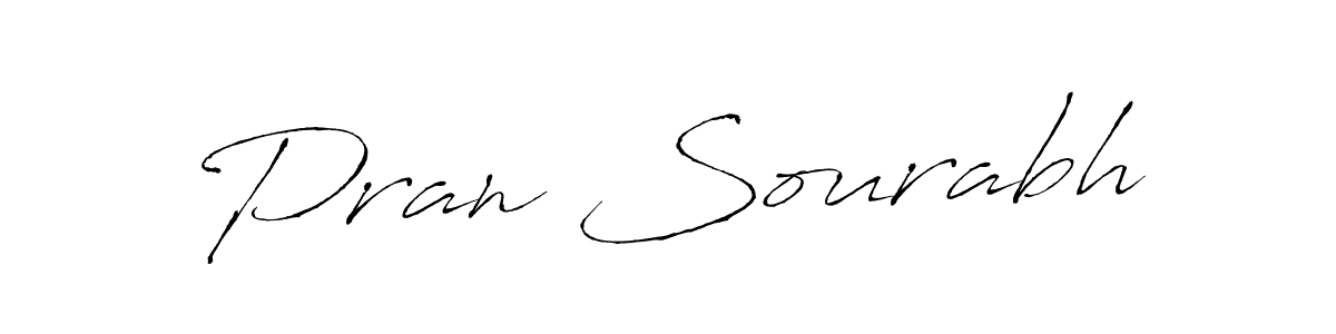 How to make Pran Sourabh name signature. Use Antro_Vectra style for creating short signs online. This is the latest handwritten sign. Pran Sourabh signature style 6 images and pictures png