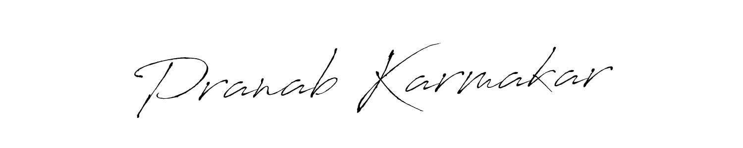 Create a beautiful signature design for name Pranab Karmakar. With this signature (Antro_Vectra) fonts, you can make a handwritten signature for free. Pranab Karmakar signature style 6 images and pictures png