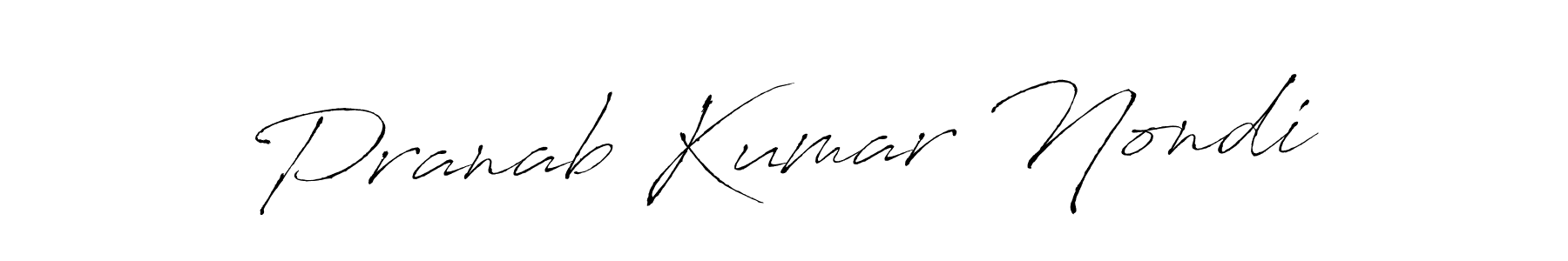 Antro_Vectra is a professional signature style that is perfect for those who want to add a touch of class to their signature. It is also a great choice for those who want to make their signature more unique. Get Pranab Kumar Nondi name to fancy signature for free. Pranab Kumar Nondi signature style 6 images and pictures png