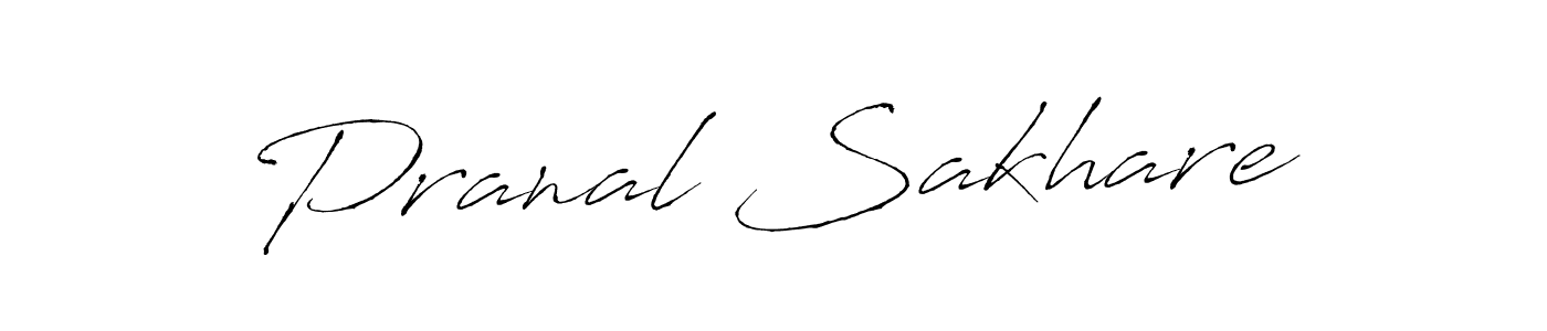 How to make Pranal Sakhare name signature. Use Antro_Vectra style for creating short signs online. This is the latest handwritten sign. Pranal Sakhare signature style 6 images and pictures png