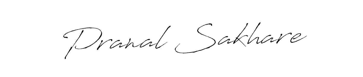 How to make Pranal Sakhare name signature. Use Antro_Vectra style for creating short signs online. This is the latest handwritten sign. Pranal Sakhare signature style 6 images and pictures png