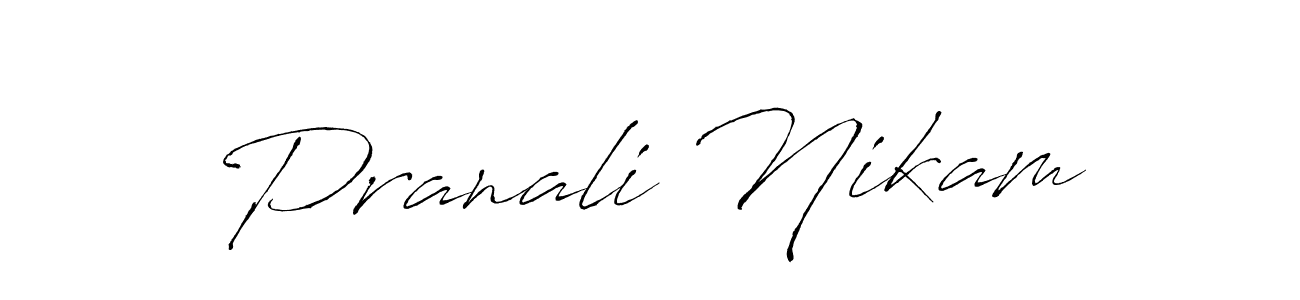 Make a beautiful signature design for name Pranali Nikam. With this signature (Antro_Vectra) style, you can create a handwritten signature for free. Pranali Nikam signature style 6 images and pictures png