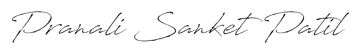 A classic penmanship look for Pranali Sanket Patil. The Antro_Vectra font brings timeless elegance and confidence to every signed document. Pranali Sanket Patil signature style 6 images and pictures png