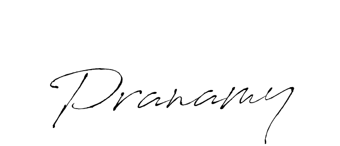 How to make Pranamy signature? Antro_Vectra is a professional autograph style. Create handwritten signature for Pranamy name. Pranamy signature style 6 images and pictures png