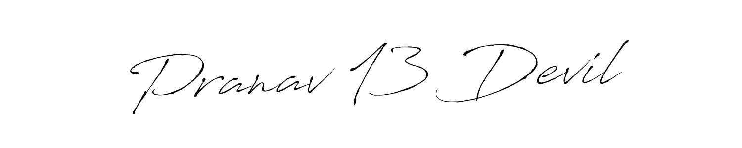 Also You can easily find your signature by using the search form. We will create Pranav 13 Devil name handwritten signature images for you free of cost using Antro_Vectra sign style. Pranav 13 Devil signature style 6 images and pictures png