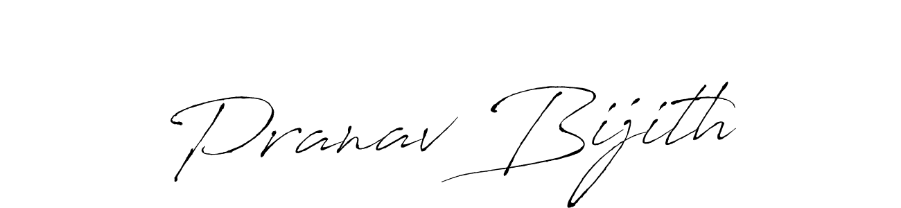 How to make Pranav Bijith name signature. Use Antro_Vectra style for creating short signs online. This is the latest handwritten sign. Pranav Bijith signature style 6 images and pictures png