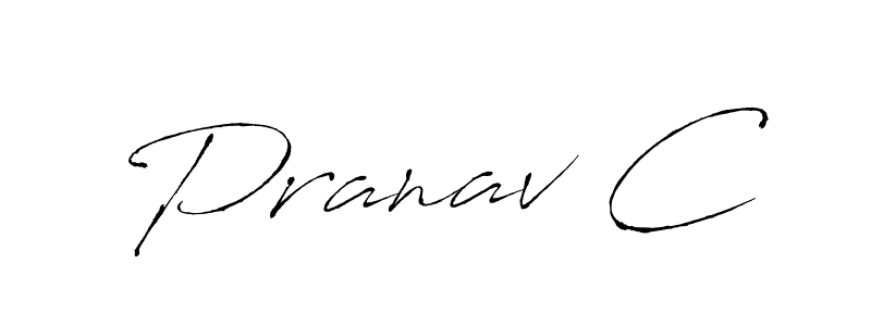 How to make Pranav C name signature. Use Antro_Vectra style for creating short signs online. This is the latest handwritten sign. Pranav C signature style 6 images and pictures png