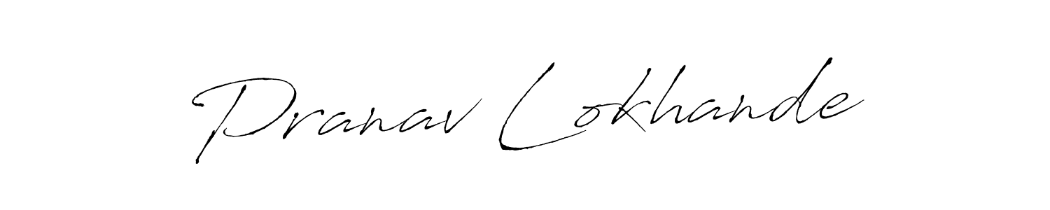 How to make Pranav Lokhande name signature. Use Antro_Vectra style for creating short signs online. This is the latest handwritten sign. Pranav Lokhande signature style 6 images and pictures png