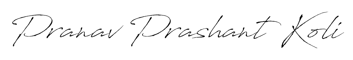 A classic penmanship look for Pranav Prashant Koli. The Antro_Vectra font brings timeless elegance and confidence to every signed document. Pranav Prashant Koli signature style 6 images and pictures png