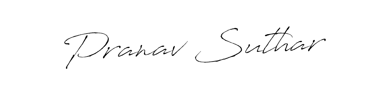 Pranav Suthar stylish signature style. Best Handwritten Sign (Antro_Vectra) for my name. Handwritten Signature Collection Ideas for my name Pranav Suthar. Pranav Suthar signature style 6 images and pictures png