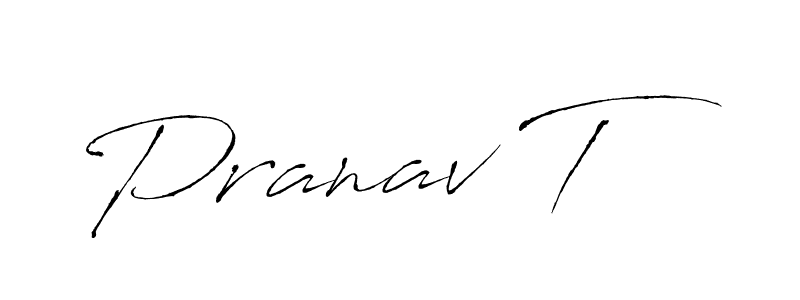 How to make Pranav T name signature. Use Antro_Vectra style for creating short signs online. This is the latest handwritten sign. Pranav T signature style 6 images and pictures png