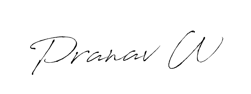 Make a beautiful signature design for name Pranav W. With this signature (Antro_Vectra) style, you can create a handwritten signature for free. Pranav W signature style 6 images and pictures png