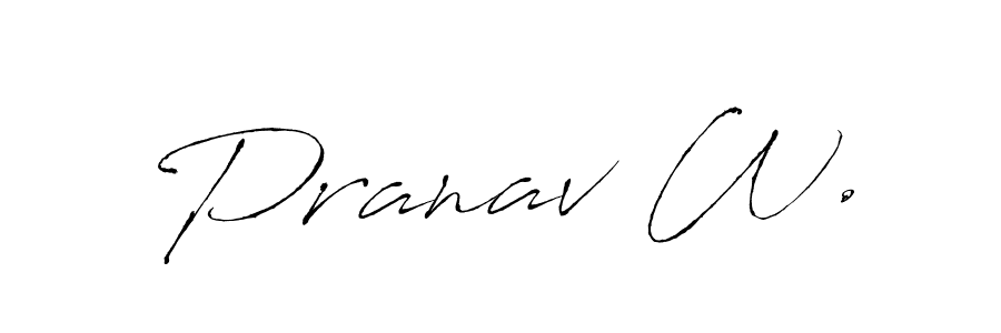 Create a beautiful signature design for name Pranav W.. With this signature (Antro_Vectra) fonts, you can make a handwritten signature for free. Pranav W. signature style 6 images and pictures png