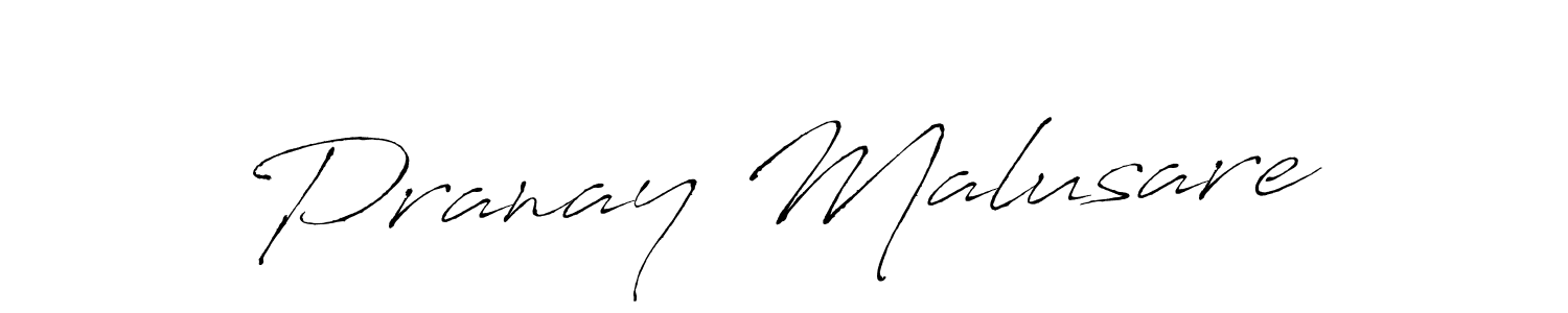 How to make Pranay Malusare name signature. Use Antro_Vectra style for creating short signs online. This is the latest handwritten sign. Pranay Malusare signature style 6 images and pictures png