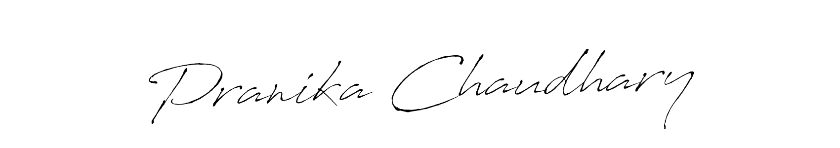 How to make Pranika Chaudhary name signature. Use Antro_Vectra style for creating short signs online. This is the latest handwritten sign. Pranika Chaudhary signature style 6 images and pictures png