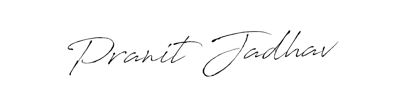 Pranit Jadhav stylish signature style. Best Handwritten Sign (Antro_Vectra) for my name. Handwritten Signature Collection Ideas for my name Pranit Jadhav. Pranit Jadhav signature style 6 images and pictures png